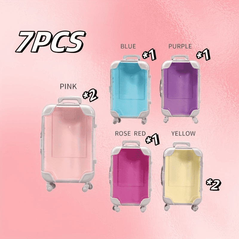 TEMU 7pcs Mini Luggage Party Storage Box, With Wheel Design, Can Store Small Items, Suitable For Travel, Birthday Parties, Bachelor Parties, Etc., And Excitement To Guests