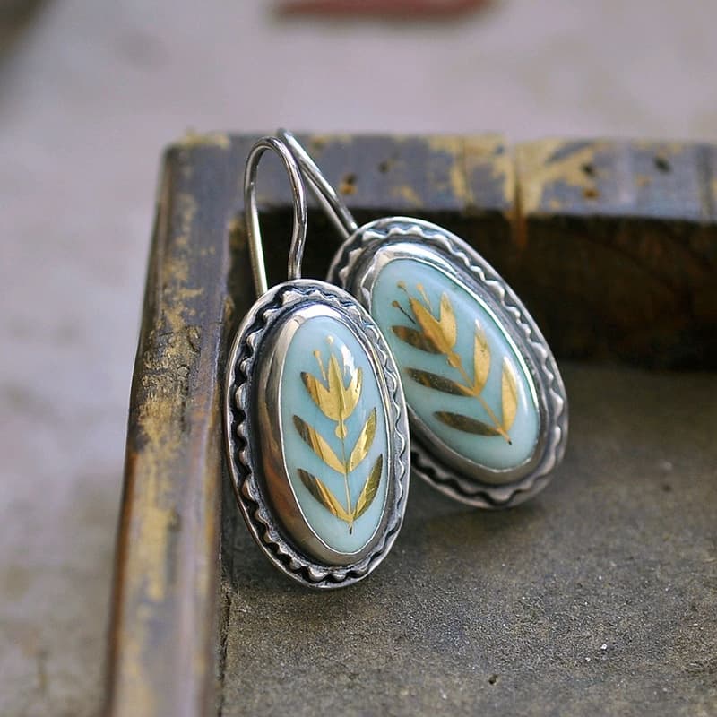 TEMU 2pcs Fashion Creative Niche Creative Blue Floral Earrings Temperament Elegant Few Earrings Suitable For And Lovers Gift Earrings For Women And Men