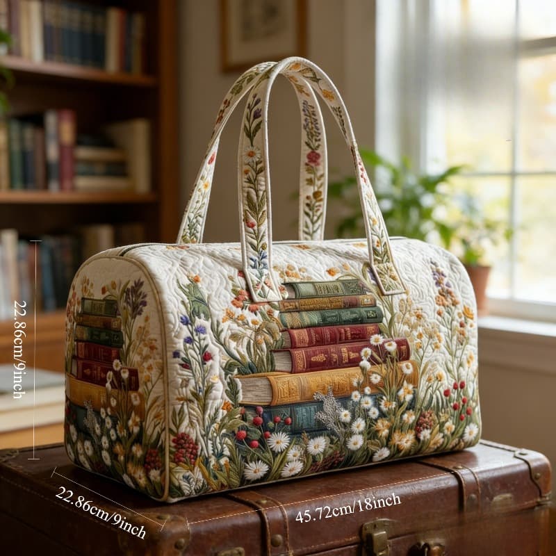 TEMU Retro Artistic Women's Tote Bag With - A Practical Handheld Quilted Travel Bag Featuring A 2d Flat Printed Bohemian Style Pattern, Perfect For Picnics, Fitness, , And More