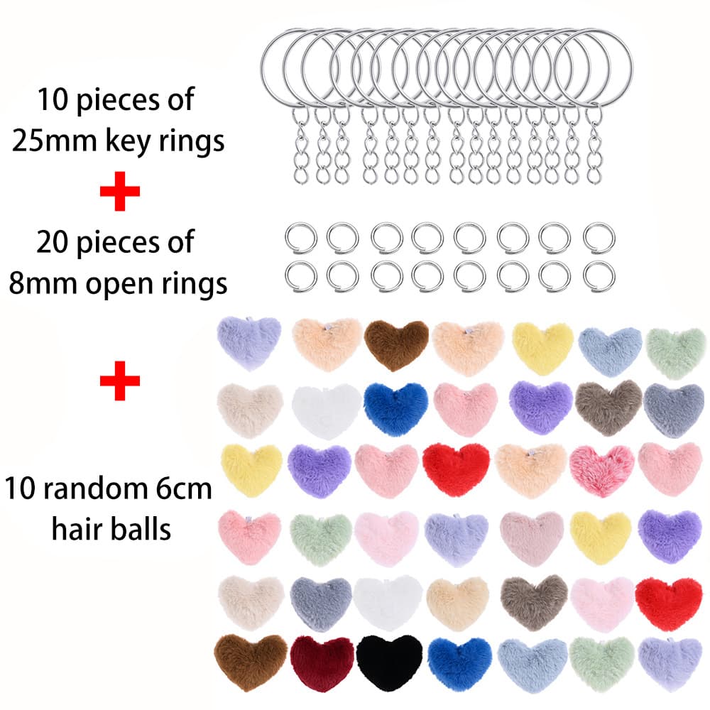 TEMU 40pcs Random Keychain Set, With Open Jump Ring Keychain And Random Color Pendant, Perfect For Mobile Phone Pendants, Bag Pendant, Keychain Decorations, Valentine's Day Gifts