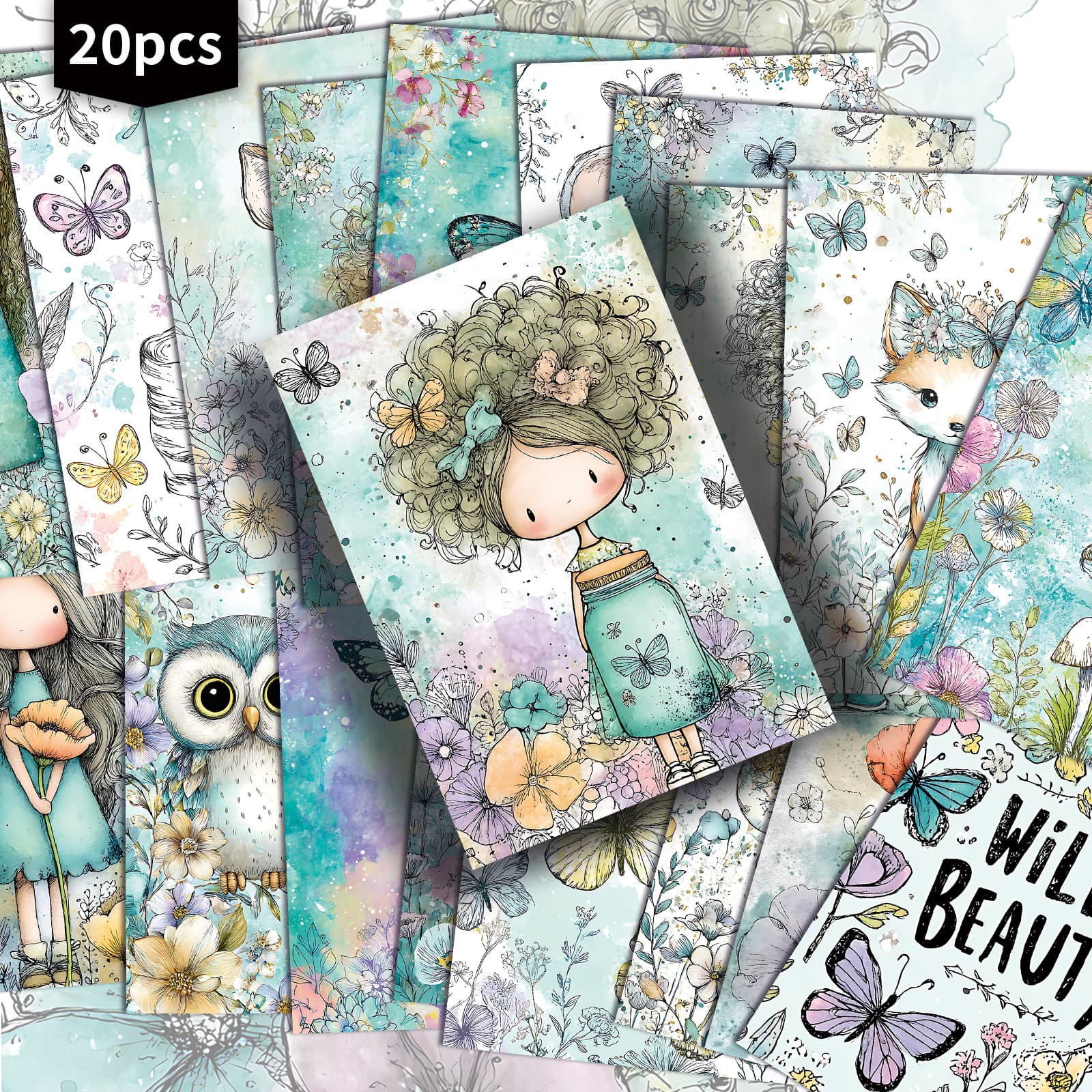 TEMU 20-pack Vintage Fantasy Postcards - 4x6 Inches Retro Junk Journal Paper, Classic Pinup Illustrations, Collectible Decorative Painting Cards For Scrapbooking And Crafting