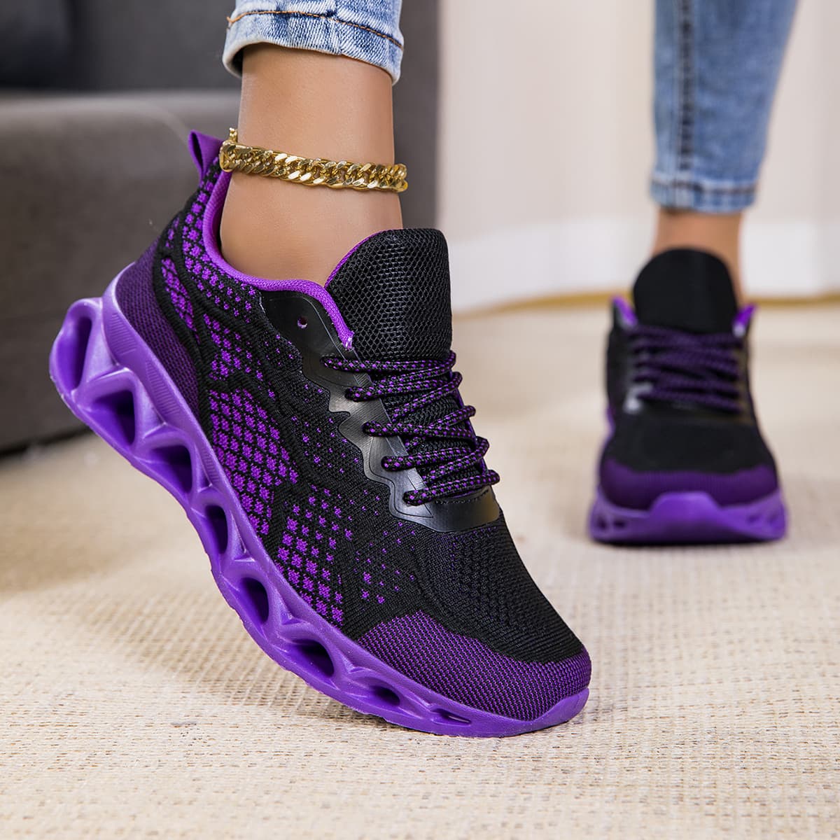 TEMU Lightweight And Breathable Mesh Sneakers For Women, Designed For Fashion , Featuring A Low-top Style And Eva Sole Suitable For Use