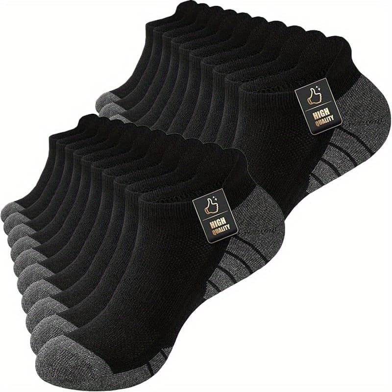 TEMU Pairs Of Men's Socks Men's Pairs Of Low-cut Comfortable Cushioned Casual Socks
