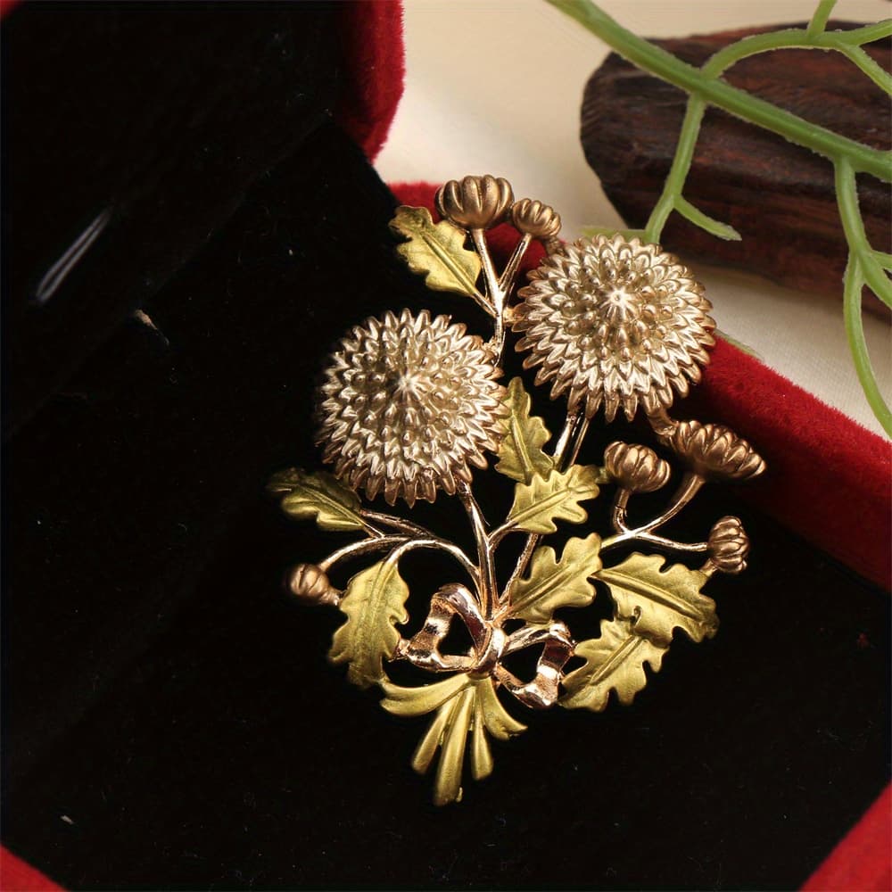 TEMU Baroque Luxury Beautiful Dandelion Men Women Brooch Pin, Jewelry Accessories, Wedding Holiday Party Couple Surprise Gift