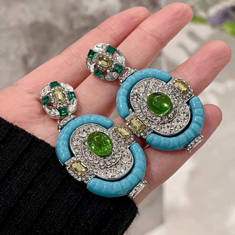 TEMU European And American Luxury Earrings, Women's Retro Fashion Oval Earrings, Holiday Gifts