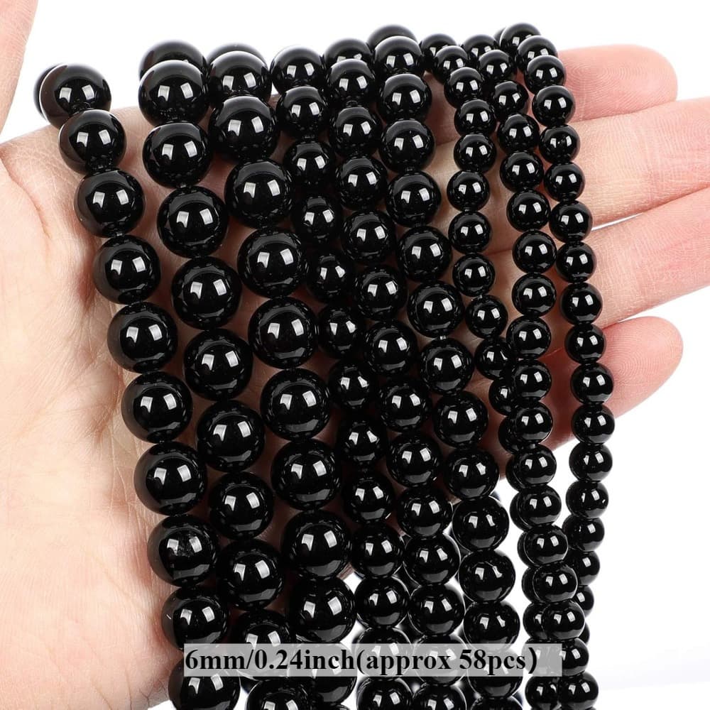 TEMU 4/ 6/ 8/ 10/ 12mm Black Agate Onyx Stone Beads Round Loose Beads For Jewelry Diy Making Necklace Bracelet Earring Accessories New Year Gifts Beads & Bead Assortments