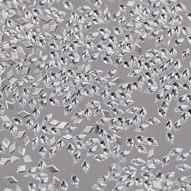 TEMU 1000pcs White Nail Art, 3mm Mini -shaped Nail Rhinestones, Diy Nail Decoration, Unfragranced, Nail Accessories For Manicure And Pedicure