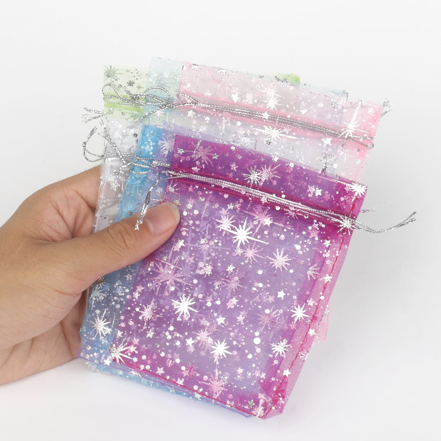 TEMU 50pcs Multicolor Organza Drawstring Gift Bags 4x4.7" - Jewelry, Bracelets & Necklaces Storage,jewelry Making Display & Packaging Supplies,beading&jewelry Making