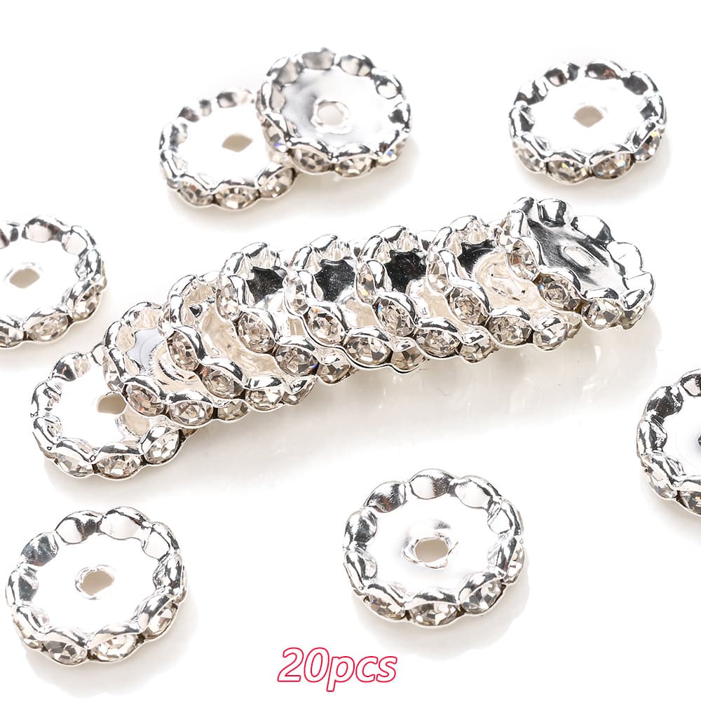 TEMU 20pcs 15mm Clear Spacer Beads Random Shape Beads & Bead Assortment For Beading Bracelet Necklace Earring Diy Craft Keychain Pen Decoration