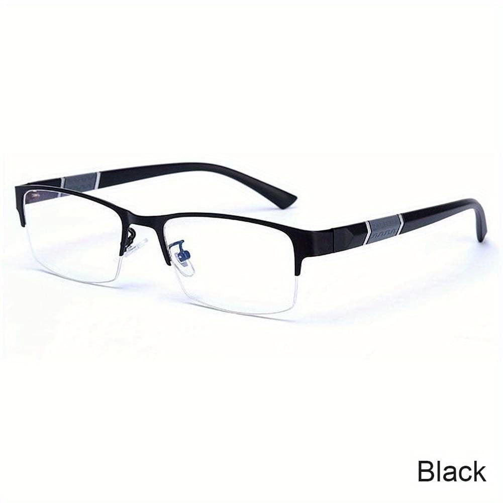 TEMU Half Frame Light Blocking Glasses Flat Glasses Fashion Comfortable Transparent Glasses Anti Radiation Glasses For Men