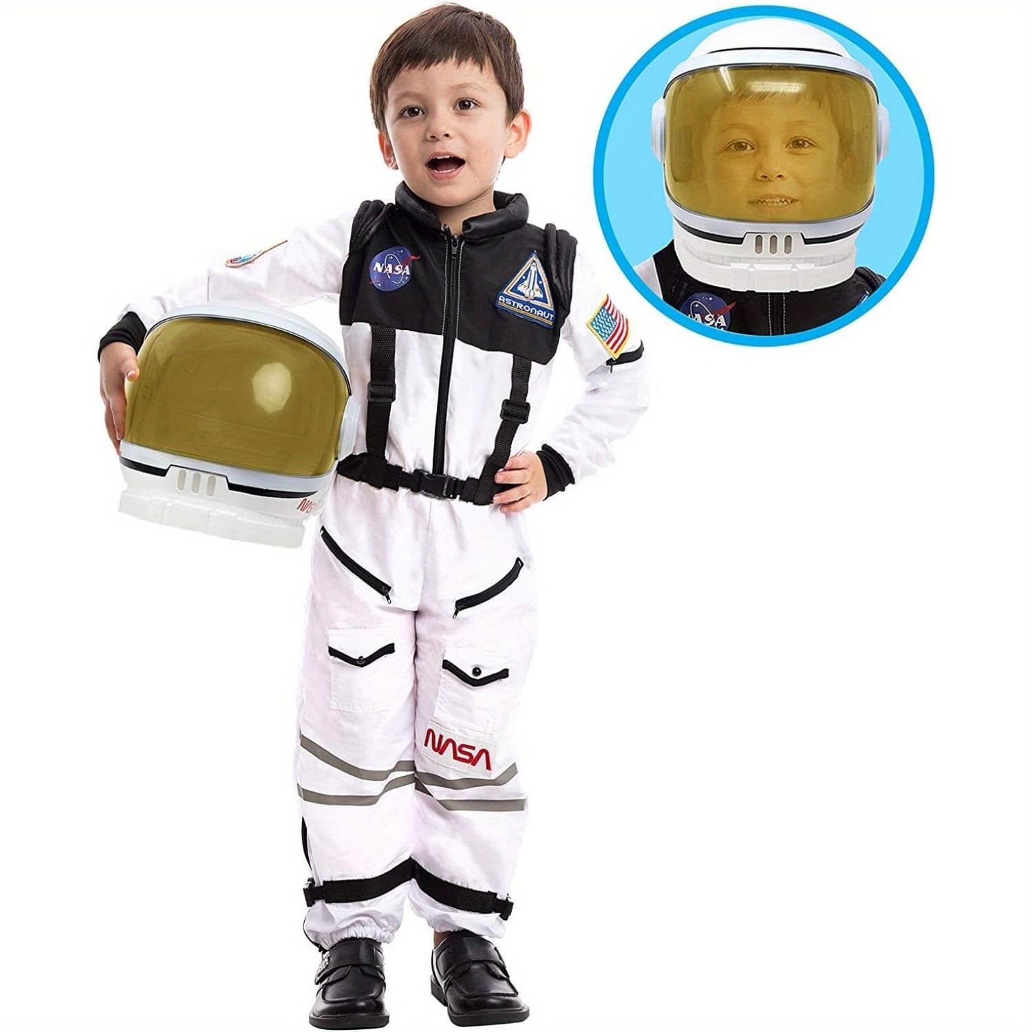 TEMU Astronaut Outfit Including Helmet, Space Suit For Kids, Halloween Costume For Cosplay