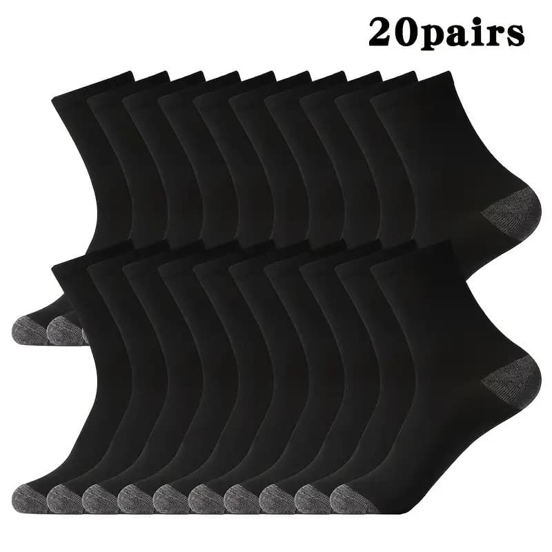 TEMU 20/ 30pairs Of Socks For Men, Summer Mid-calf Socks, Breathable And Sweat-absorbing, Trendy Sports Long Socks