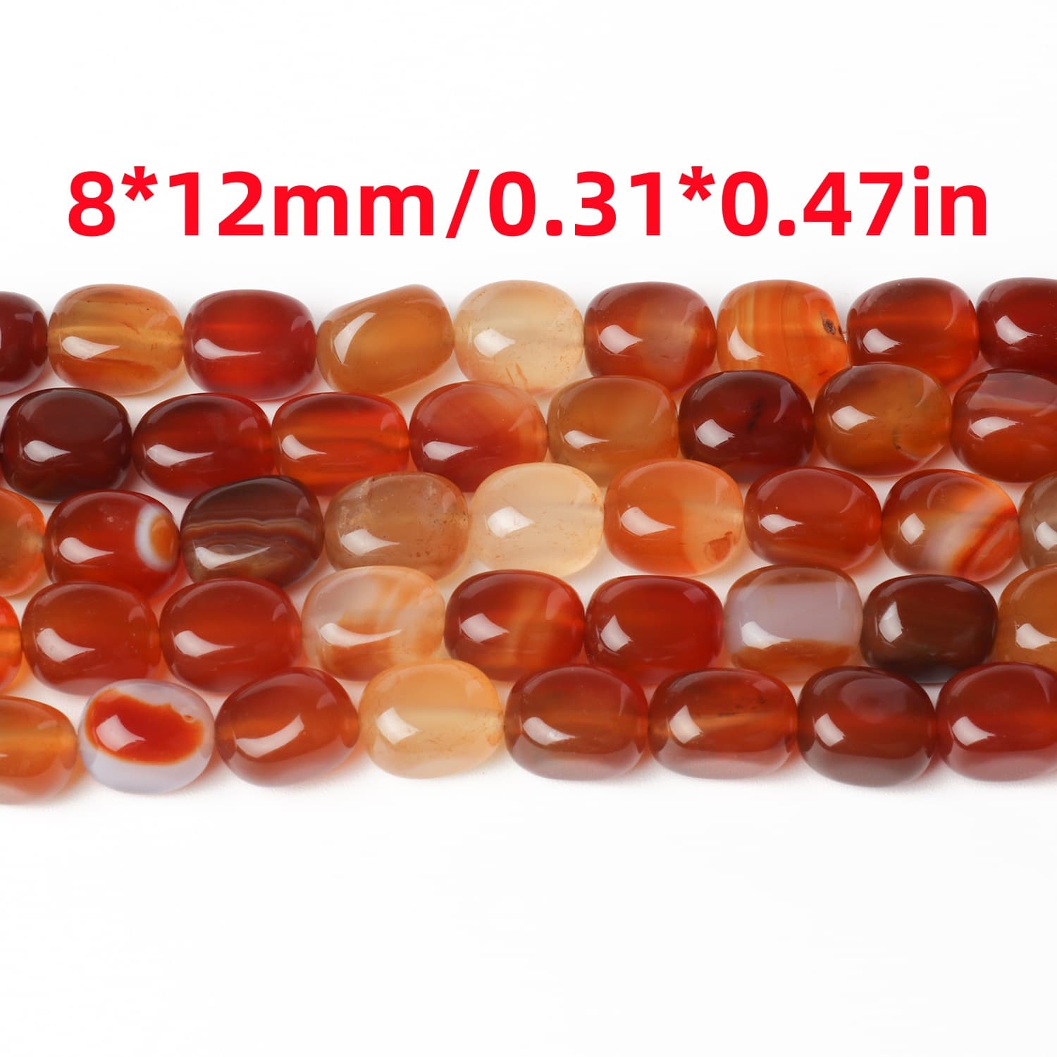 TEMU Approximately 32pcs Of Red Botswana Agate Stone Beads, Featuring Irregular Square Block Shapes, Perfect For Jewelry, Handmade Fashion Bracelets, Necklaces, And Unique Gift Additions