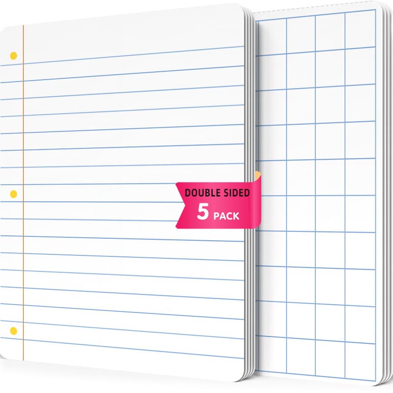 TEMU 5 Sheets Of Alphabet Number Double-sided Dry Erase Whiteboard - 11.22"x8.27" Whiteboard Paper, Erasable Grid Presentation Poster Set | Erasable Grid Notebook, Data And Scientific Presentation