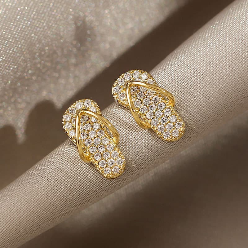 TEMU A Pair Of Simple And Personalized Small Slippers Earrings, New Earrings, Light Luxury And Fashionable Jewelry Gift Earrings Suitable For Women's