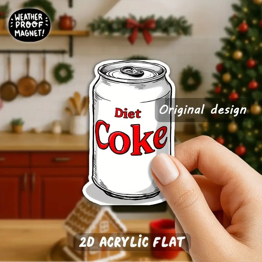 TEMU 2d Flat, Acrylic Refrigerator Magnet - "diet Coke" Soda , Star-shaped, Suitable For Kitchen And Restaurant Decoration, | | Durable Acrylic, Refrigerator Magnet