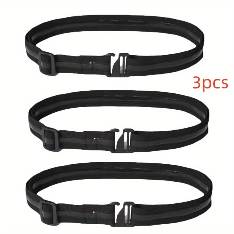 TEMU 3pack Set Men's Nylon Shirt Stays With Anti-slip Elastic Grip And Adjustable - Non-textile Shirt Holder Straps