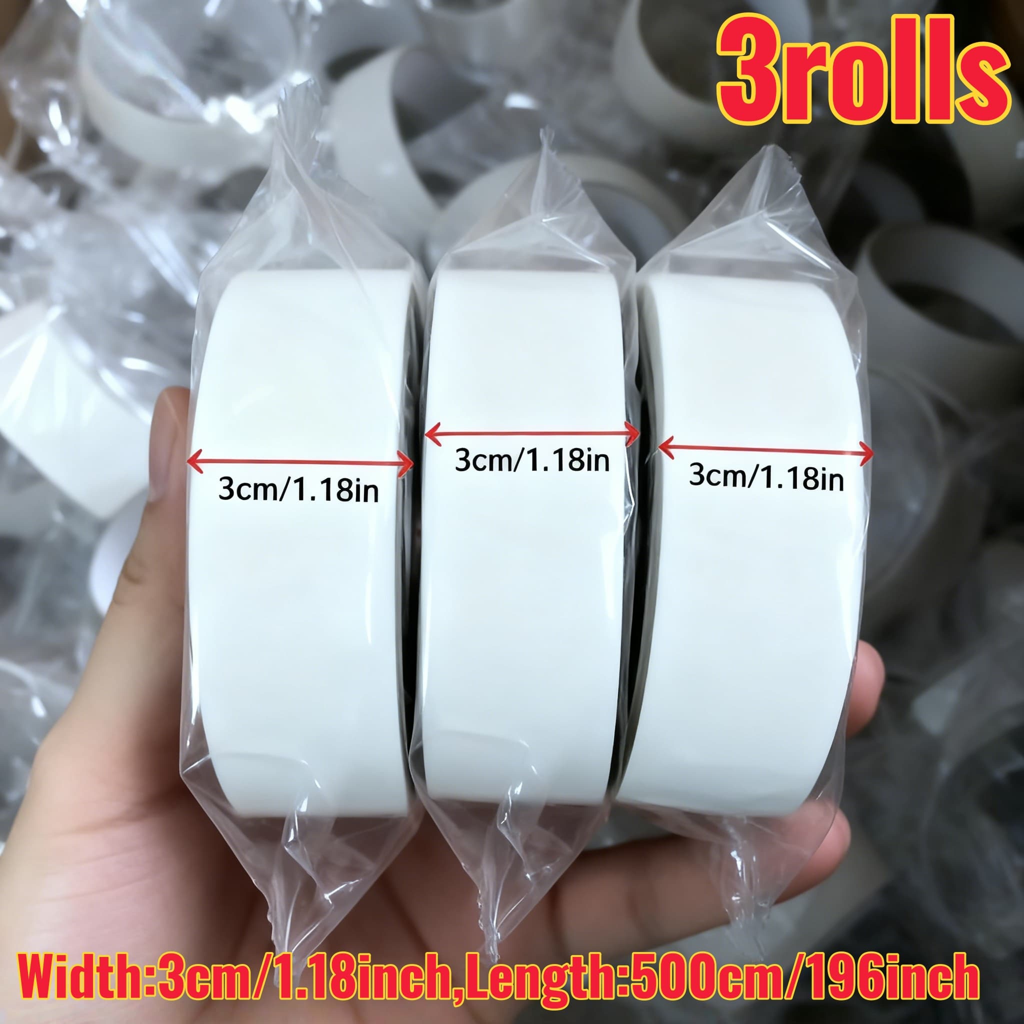 TEMU 3 Rolls 500cm Winter Draft-proof Sealing Tape, 1.18 Inch Width, Strong Adhesive Window Insulation Film - Windproof, Waterproof, Trace-free Sealing Strip, High For Winter Protection