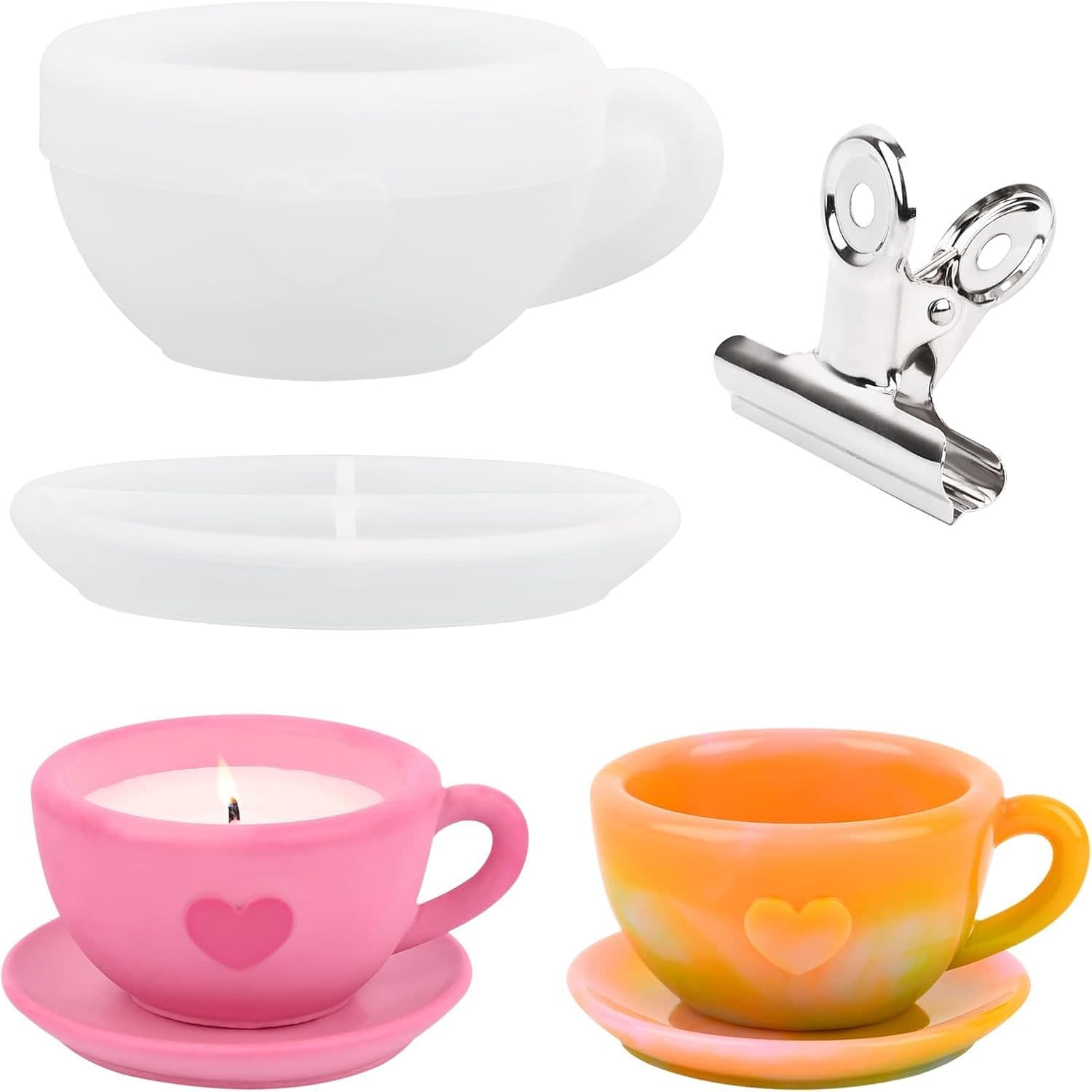 TEMU Silicone Molds For Coffee Cups And Candle Vessels, Including A Tray For Epoxy Casting, Perfect For Resin Crafts, Plaster Art, Jewelry Gifts, And Home Decoration