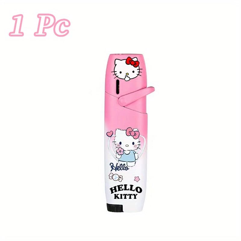 TEMU (no Butane Gas)1/ 2/ 4pcs Cute Hello Kitty Lighter, Pink White Gradient Lighter, Windproof Torch Flame Lighter, Gas Lighter, Cartoon Lighter Suit For Girlfriend Gift, Without Battery