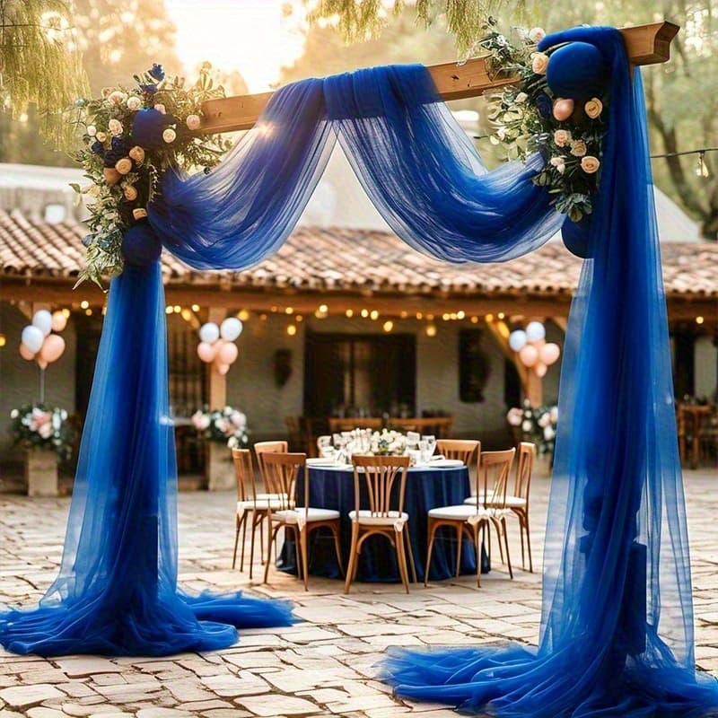 TEMU Large Luxurious Sheer Semi-transparent Ceiling-to-window Curtain With Hanging - Elegant Transparent Fabric Drapes Suitable For Weddings, Parties, Photo Backdrops, Shower Decor - Machine Washable