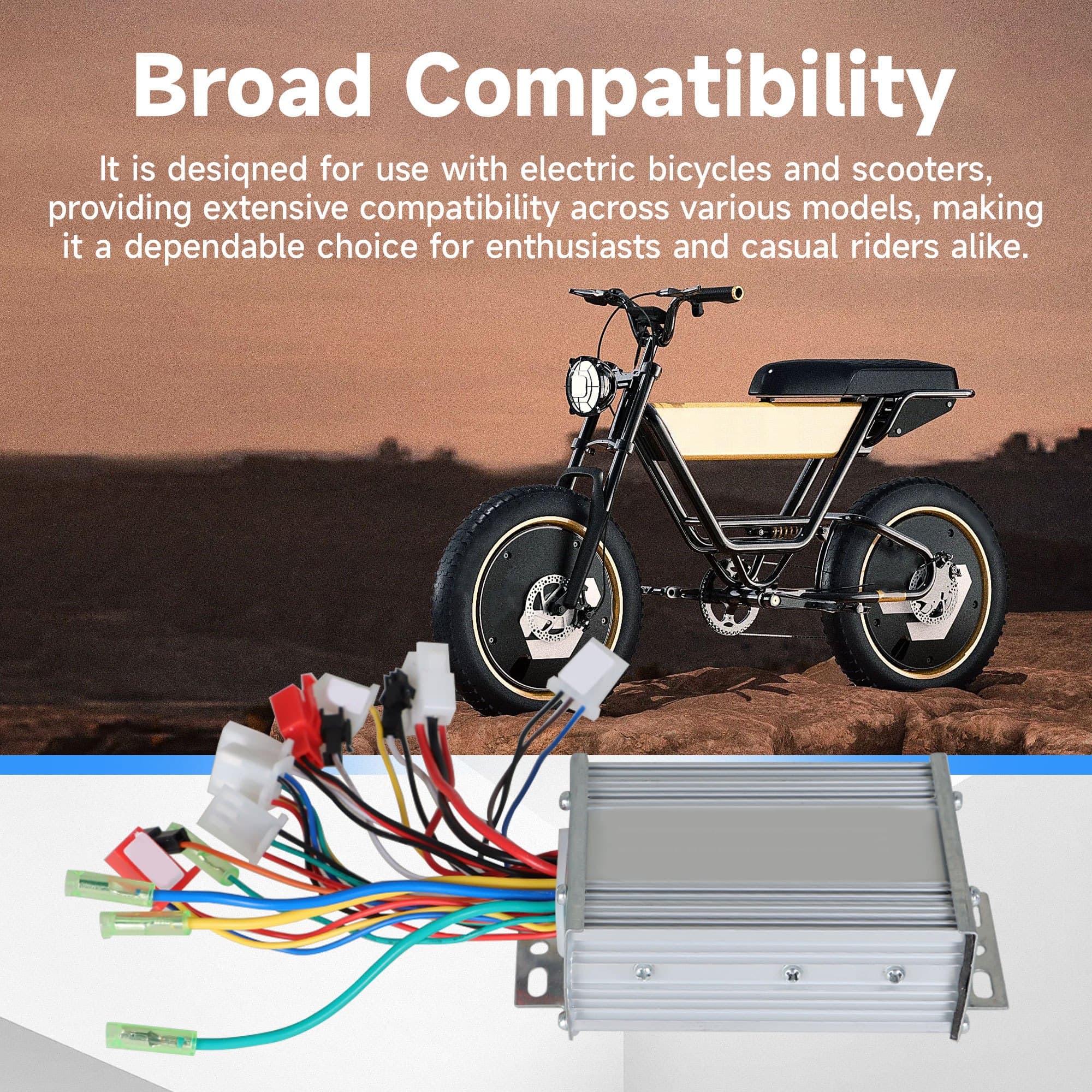 TEMU Replacement Controller For E-bike And Scooter Motors, 36-48v, 350w Brushless Motor Speed Controller