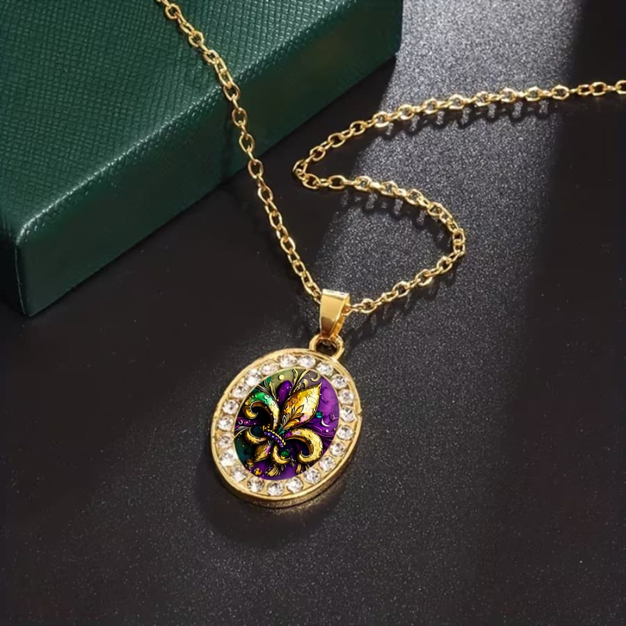 TEMU 1pc Fleur Necklace, A Decorative And Jewelry Accessory, Perfect For Mardi Gras And Festival Celebrations