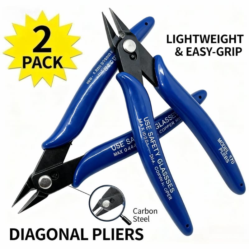 TEMU A Pair Of Blue Diagonal Cutting Pliers Designed For Efficiency, Featuring Multiple Functions For Cutting And Stripping Wires, Ideal For Electrical