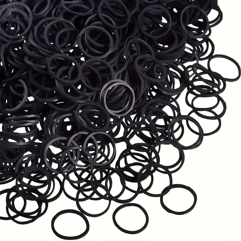 TEMU About 2530/1530/2030/330pcs Black Small High Elastic Rubber Bands, Hair Bands, Durable Small Bands, Black Hair Small Elastic Bands Hair Band Ponytail Holder Suitable All Hair Types