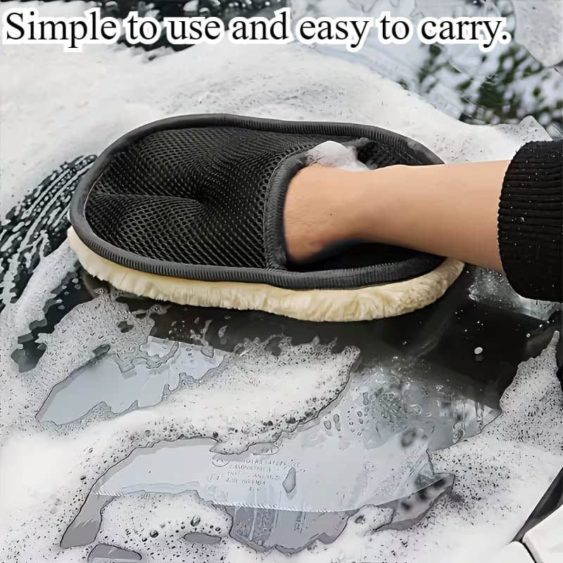 TEMU 1pc Microfiber Car Cleaning Glove, Absorbent And , Interior Dashboard And Window Cleaning Tool. Suitable For Daily Vehicle Maintenance And Household Dusting. Use. As A Gift For Valentine's Day