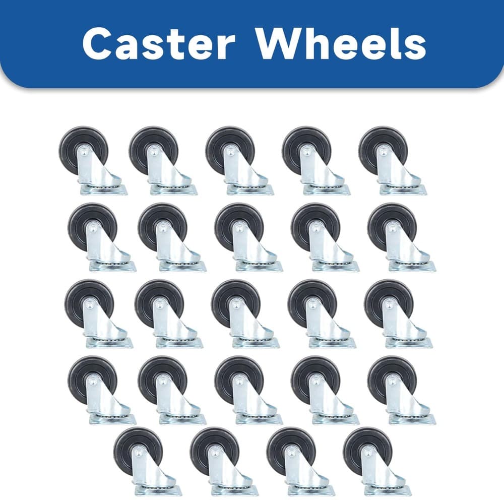 TEMU 24 Pack 2 Inch Heavy Duty Swivel Caster Wheels With Rubber Rollers And Ball Bearing Smooth Gliding For Furniture Cart Dolly Workbench Garage Workshop Moving