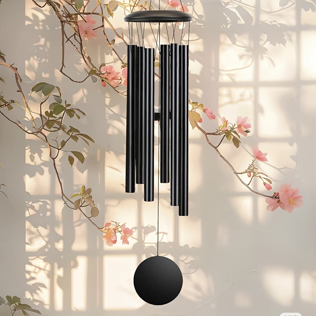 TEMU A 65.5 Cm Outdoor Memorial Wind Chime Featuring 6 Tubes, Designed For A Deep Sound, Perfect For Hanging In Gardens Or Courtyards. Ideal For Home Decor, Presents, Sympathy , And Day Celebrations