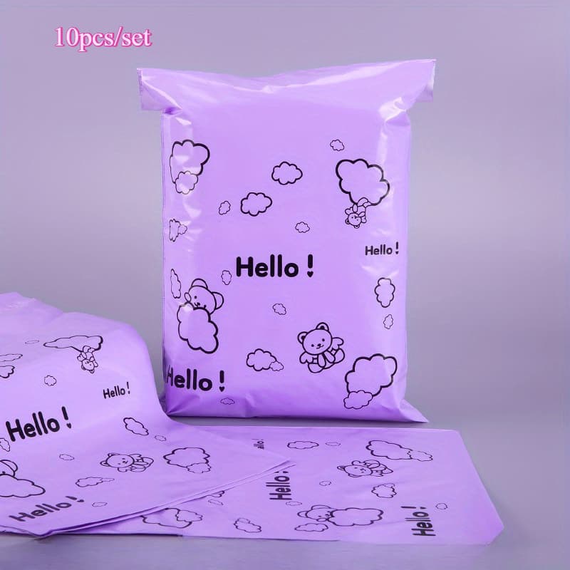 TEMU 10pcs Small Purple & Pink Cute Waterproof Pe Shipping Envelopes - Strong Adhesive Mailing Bags For Clothing, Small Business, Crafts, Gift Wrapping, Mailing Bags For Shipping
