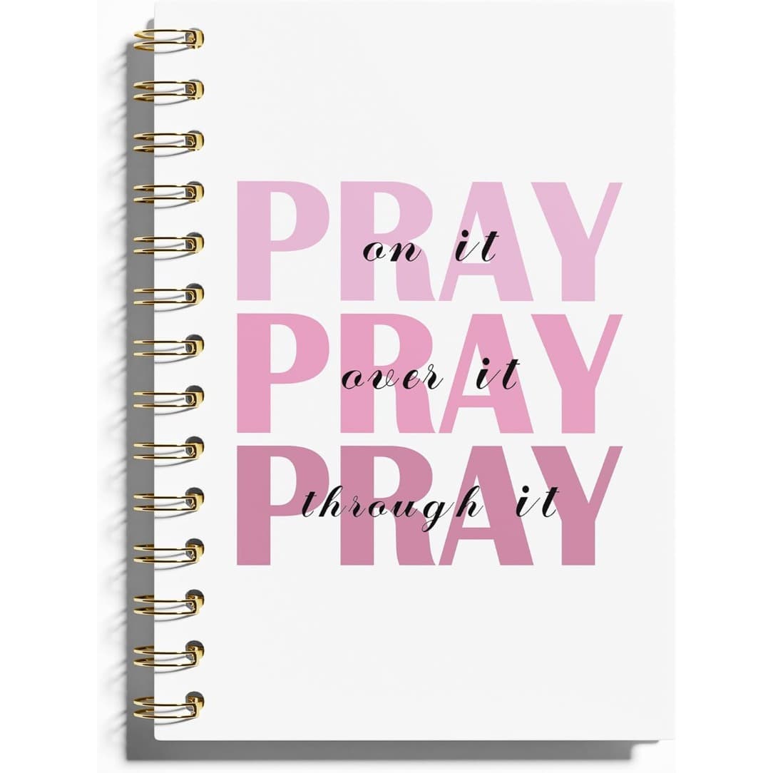 TEMU Pink Preppy Christian Journal - Daily Inspirational Notebook For Women, 5.5x8.3in With 50 Pages
