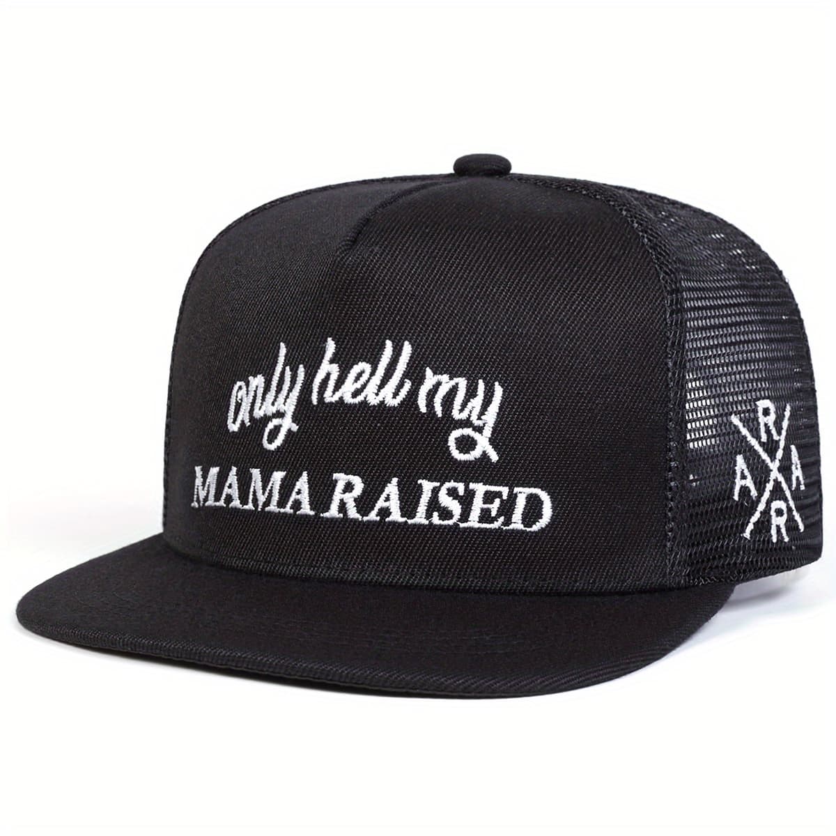 TEMU Men's My Mama Raised Baseball Fashion Hip-hop Net Outdoor Adjustable Casual Hat Spring Autumn Travel Beach Vacation