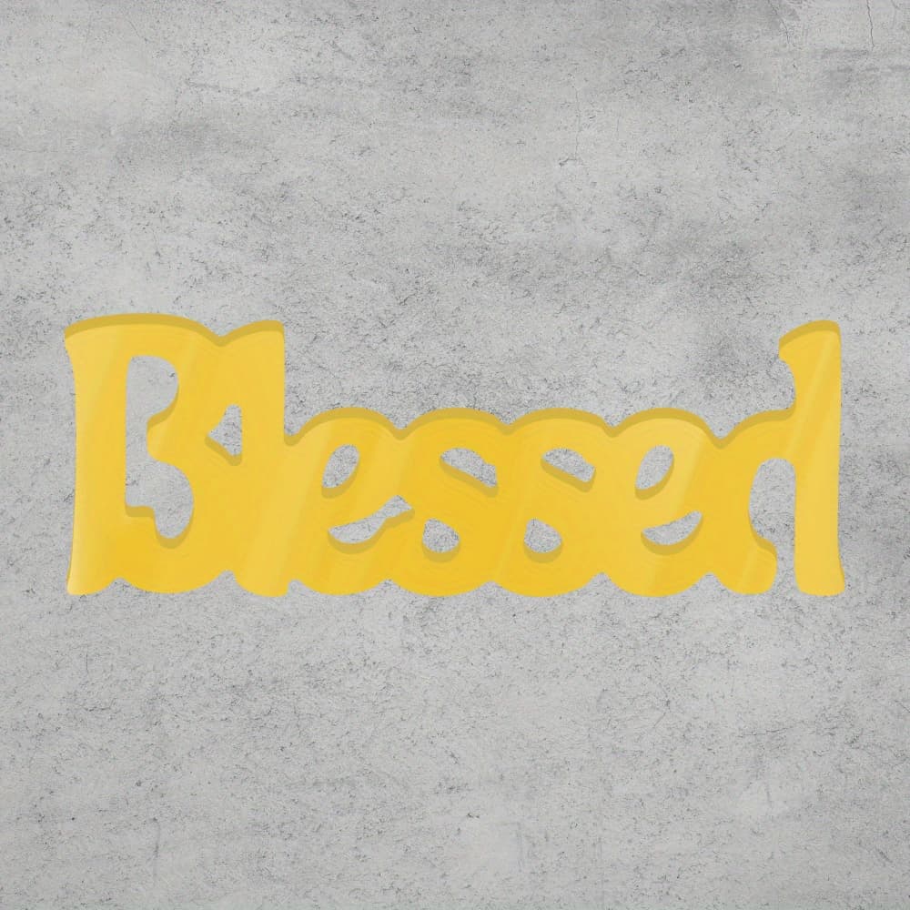TEMU Putuo Decor 1pc Yellow One-sided Pvc Table Decor, Blessed, Desktop Decoration For Home Room Office Studio Cafe Shop Restaurant, Gift