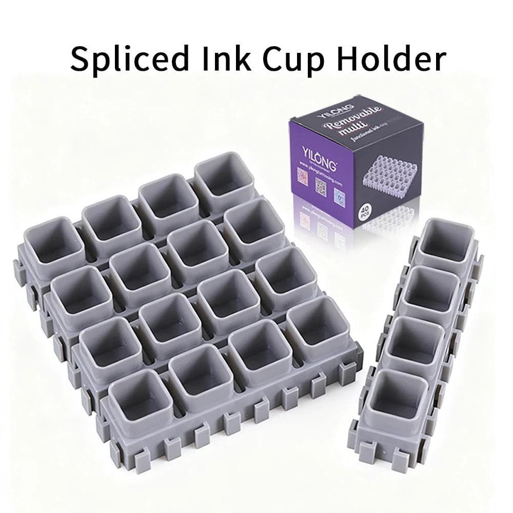 TEMU Yilong 40pcs Spliced Ink Cup Holder Abs Plastic Multifunctional Spliced Ink Cup Holder With Base Tattoo Tool Accessories