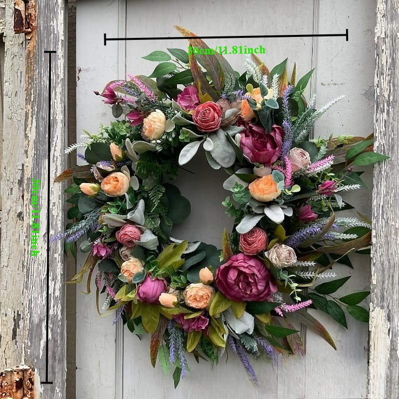 TEMU Peony Wreath Decoration Thanksgiving Valentine's Day Wreath