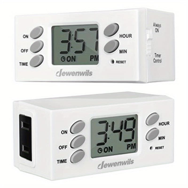 TEMU 24-hour Programmable Digital Timer Outlet - Timer For Christmas Decor, Lamps, Fans & Aquarium | Auto On/ Off, Easy Setup