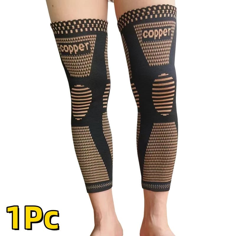 TEMU 1pc Bdlnkakk Warm Knee & Full Leg Compression Sleeves - Thermal, Non-slip Silicone Support, Breathable Sleeves Suitable For , Elastic For Joint, Stability,,, Outdoor Use