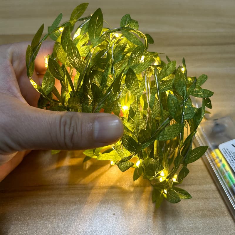 TEMU 5m 50led Artificial Ivy Garland String Lights | Vine With Warm White Leds, Battery Not Included, Ideal For Wedding, Graduation, Spring, Birthday Party, Decorations