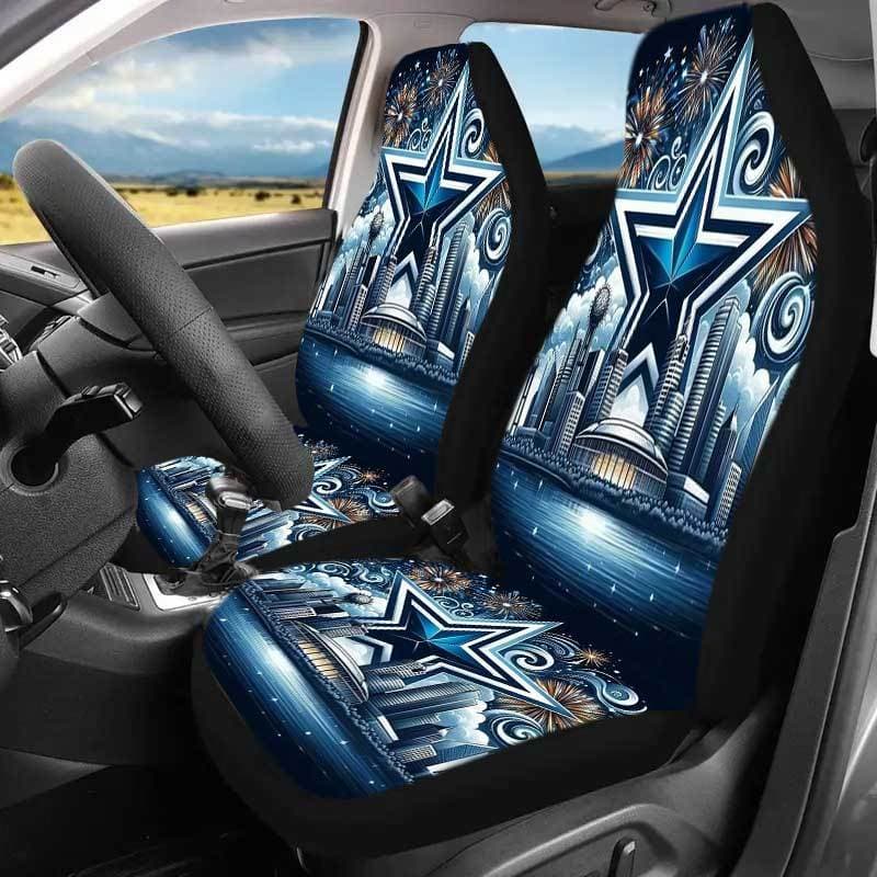 TEMU 2 Night View Car Seat Covers 2pcs Set, Stylish And Comfortable, Universal Front Seat Protection Suitable For Sedans, Suvs, And Trucks, Easy To Care For And Machine Washable