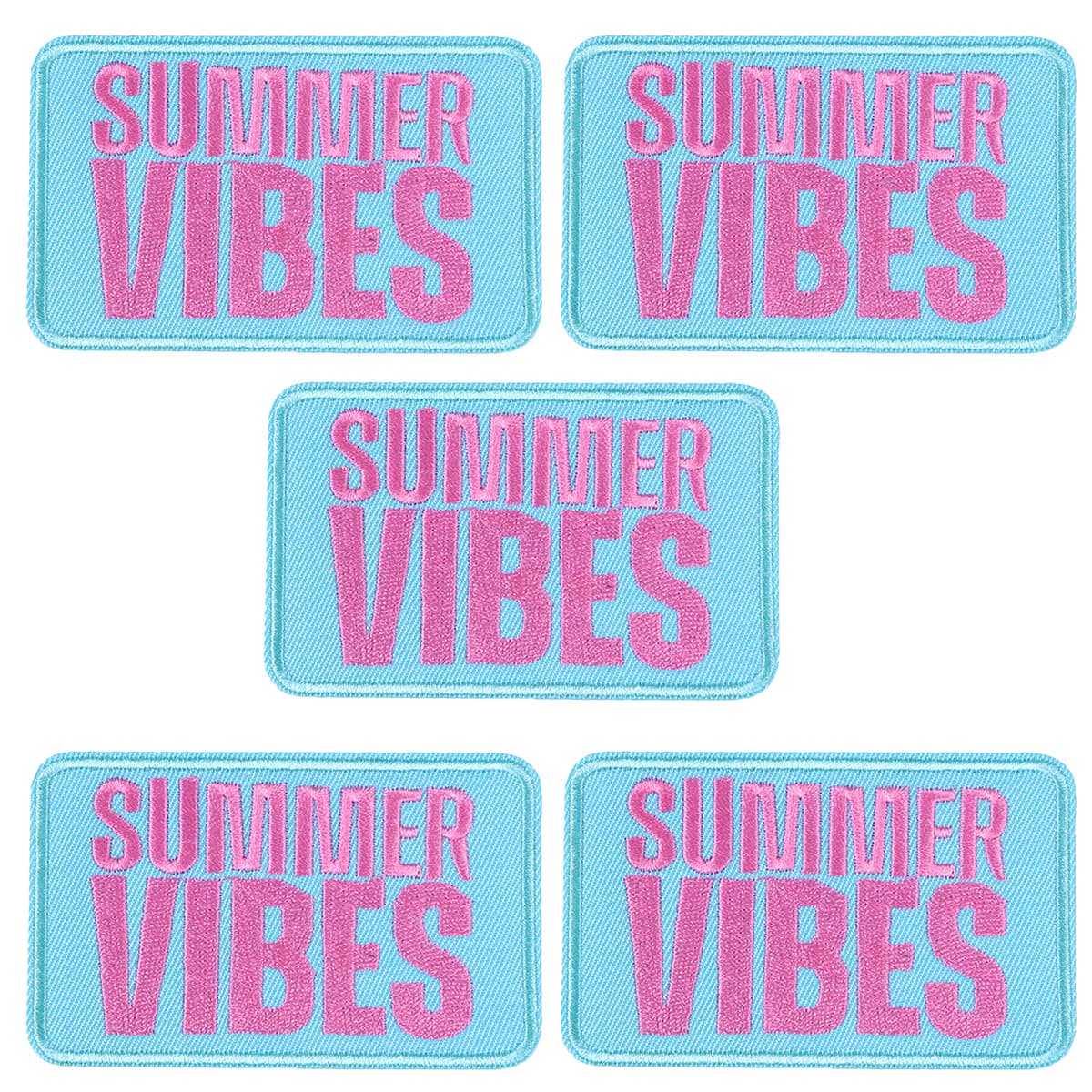 TEMU 5pcs Vibes English Embroidery Patch Cloth For Clothes, Shoes, Hats, Bags Ironing Or Sewing Diy Decorative Embroidery Patch Cloth