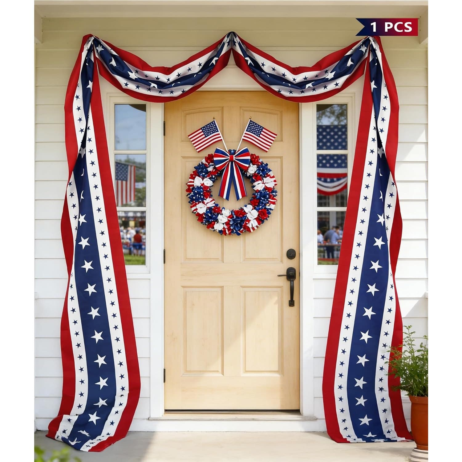 TEMU July 4th Decoration Patriotic Door Decoration American Flag Banner, Suitable For 250th Day