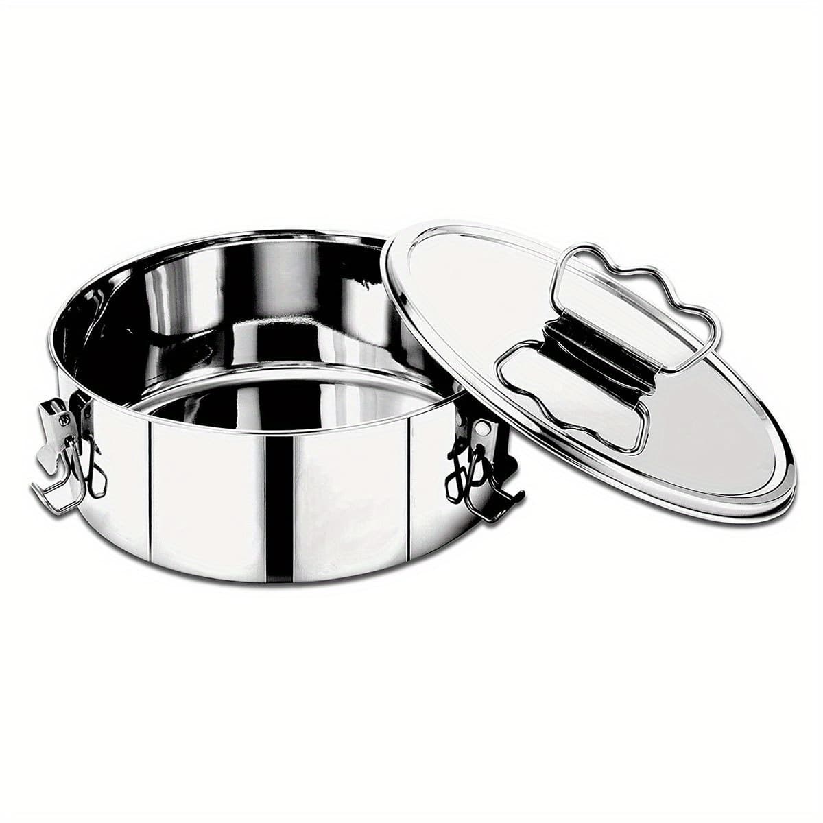 TEMU Flange Mold For A Stainless Steel Steamer Drawer, Made Of 304 Food-grade Material, Featuring A Single-layer Steaming Grid, Versatile For Cheese, Cake, And Pudding Pans, Designed For Easy Lifting