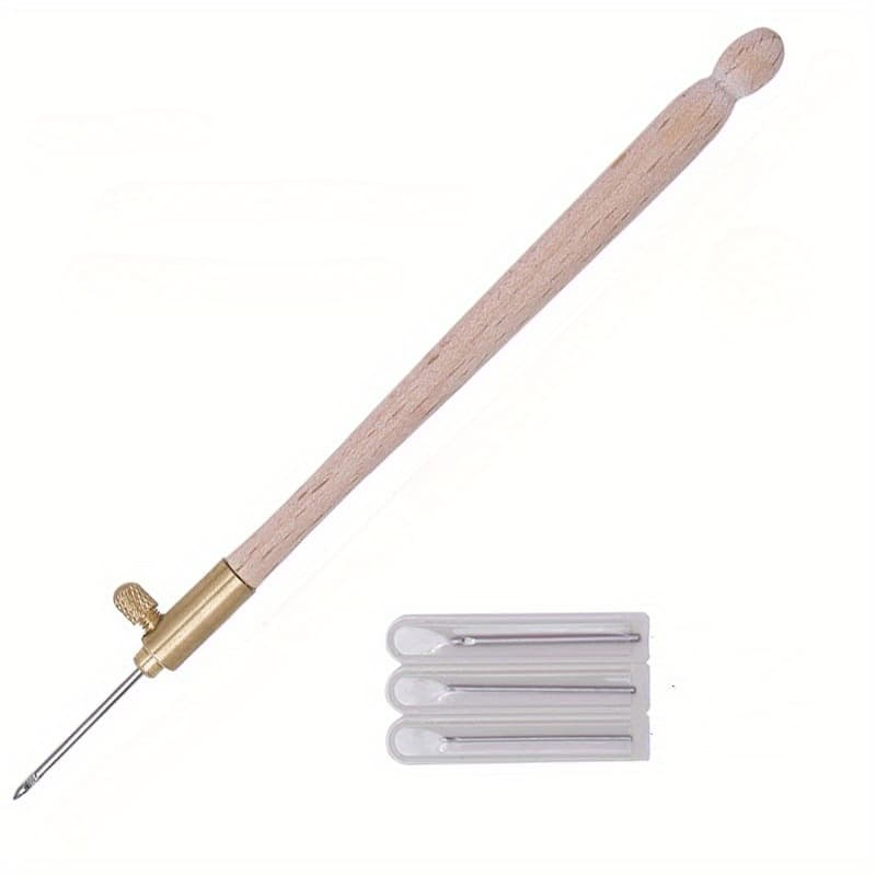 TEMU Embroidery Punch Needle With 3 Needles Punch Pen Embroidery Kit French Crochet For Sewing Knitting