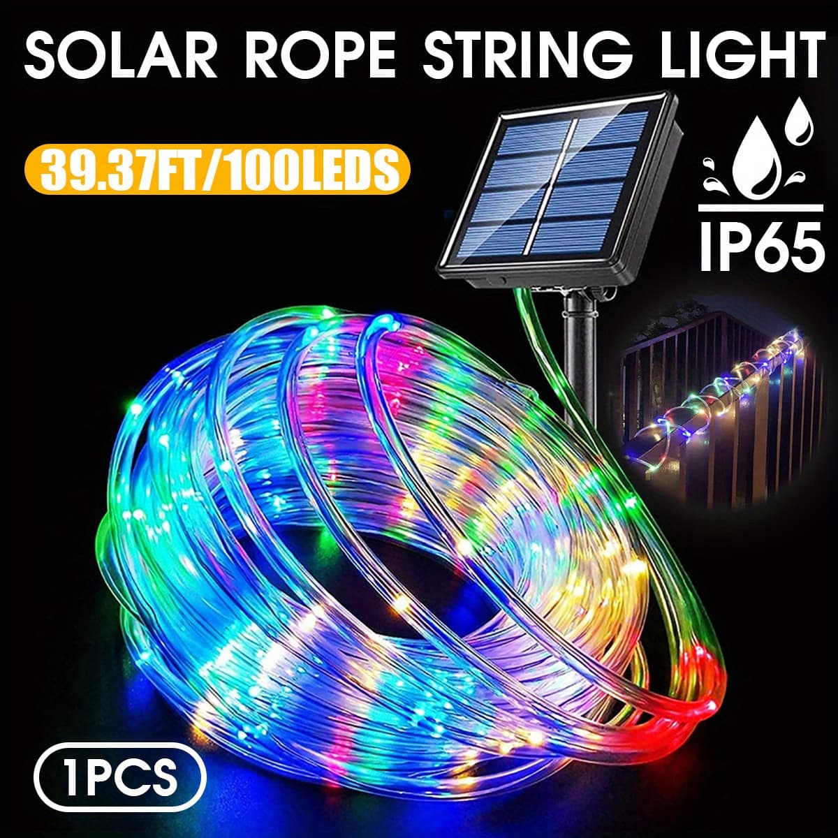 TEMU 200led Solar Light Tube, Ip65 Rating, 72.18 Feet Solar Led Strip Lights, String Lights For Outdoor Garden Christmas Decoration (200/ 100/ 50led)
