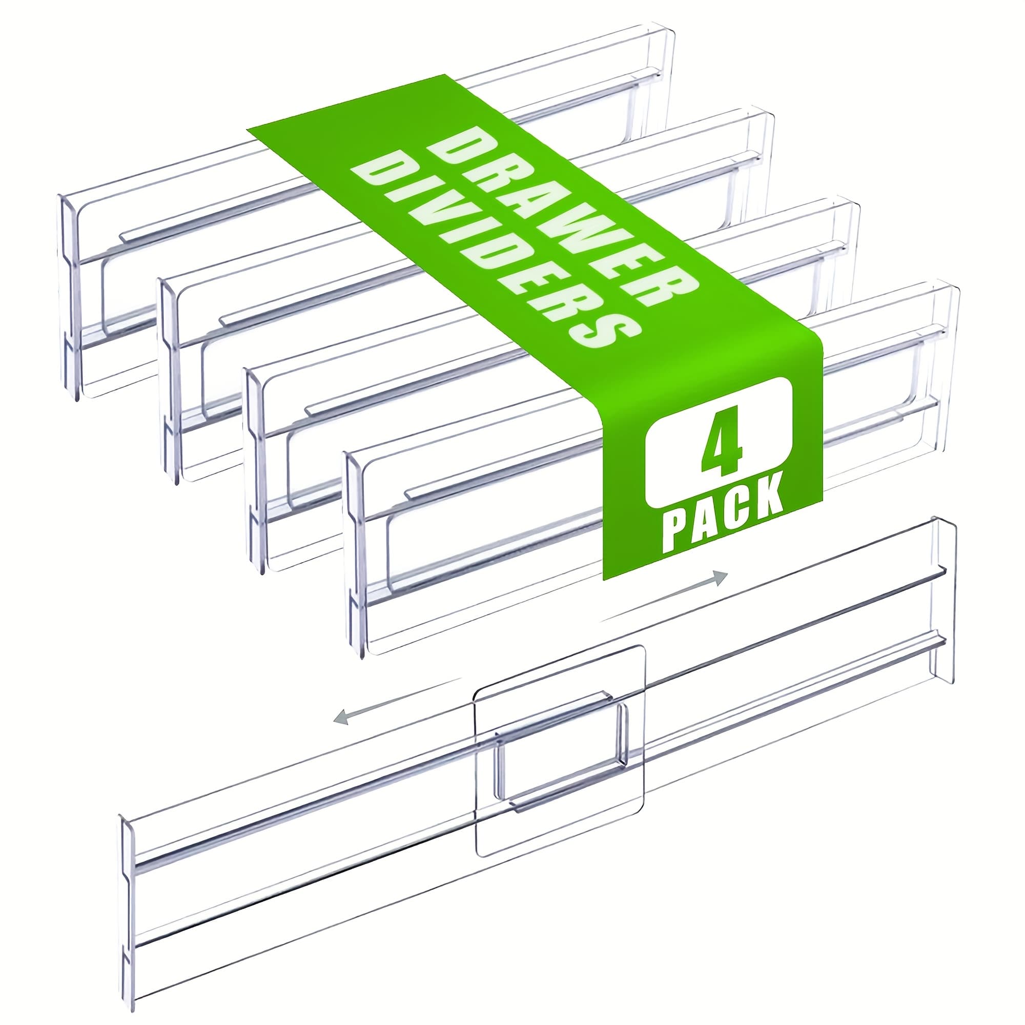 TEMU [adjustable Organizers] Expandable Adjustable Drawer Organizers | Durable Clear Dividers For Kitchen, Bedroom And Closet Storage, Movable Partitions For