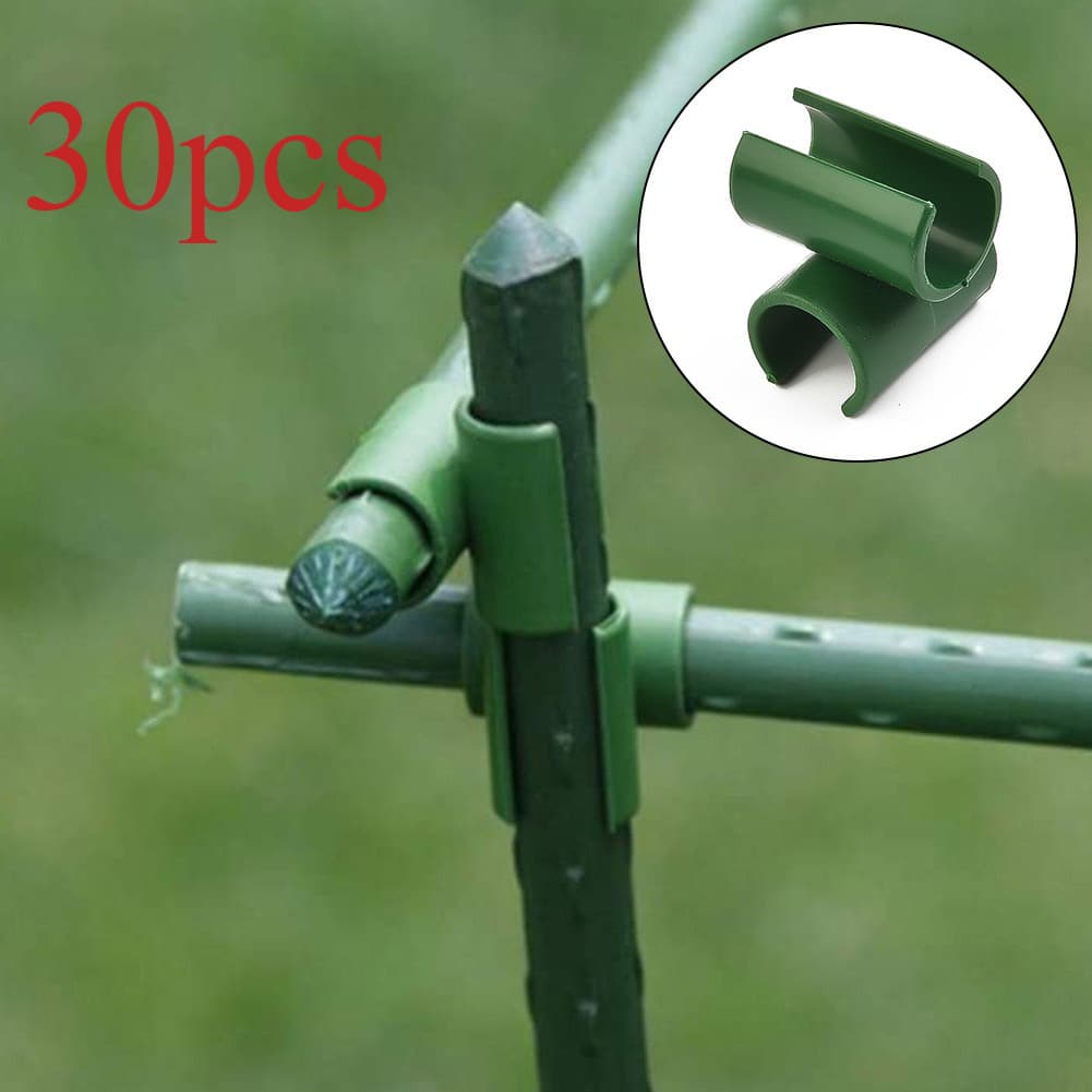 TEMU 30pcs Durable Pp Plastic Plant Support Clips - Trellis Connectors For Garden Frames, Pergolas And Greenhouses, Fits 11mm/16mm Rods