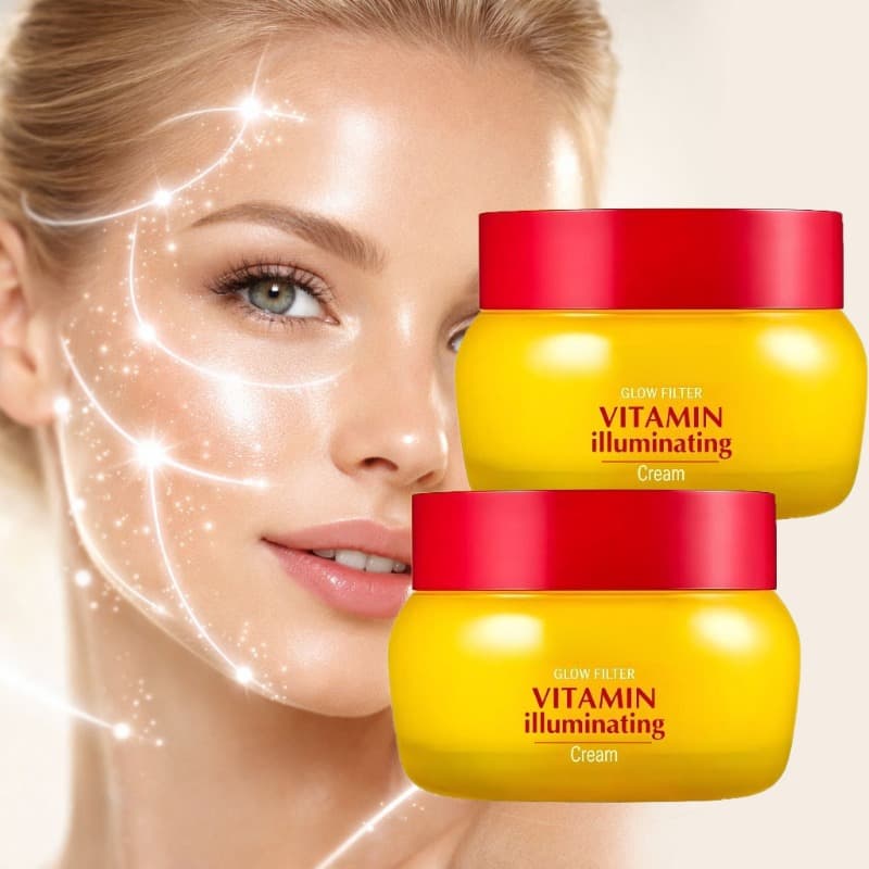 TEMU 2-pack Vitamin Face Cream | Contains Vitamin C And 5% Nicotinamide+ 3% Txa | Ceramide Nourishing | Glossy And Translucent, Light And | Holiday Gift(1.69fl.oz/50ml)